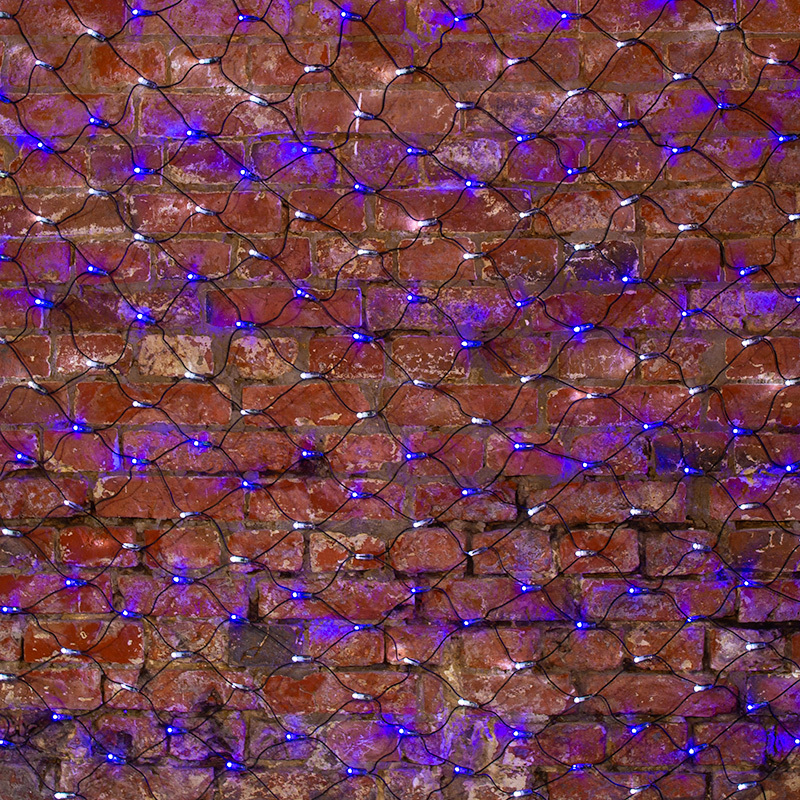 215-022 ∙ Гирлянда "Сеть" 2х1,5м, черный ПВХ, 288 LED Белые/Синие
