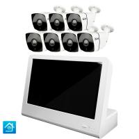 Комплект видеонаблюдения IP 5Мп Ps-Link KIT-C507IP-POE-LCD с POE питанием и монитором 10", 7 уличных камер  с ночной съёмкой