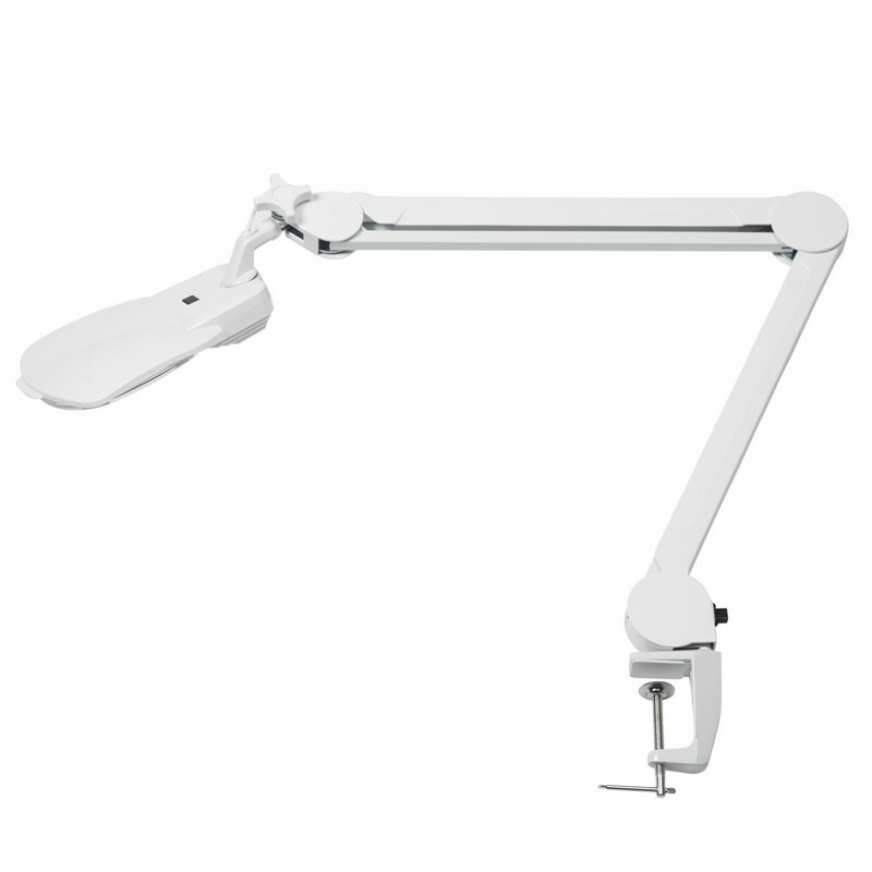 Лупа 31-0565 ∙ Лупа на струбцине REXANT, квадратная 3D+20D, с подсветкой 6 LED, серия EXPERT, белая