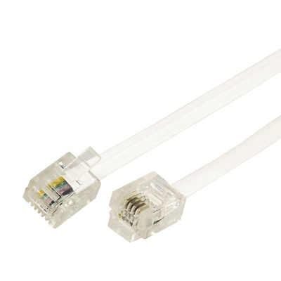 18-3021 ∙ Телефонный шнур, удлинитель RJ-11(6P-4C), длина 2 метра, белый REXANT ∙ кратно 10 шт
