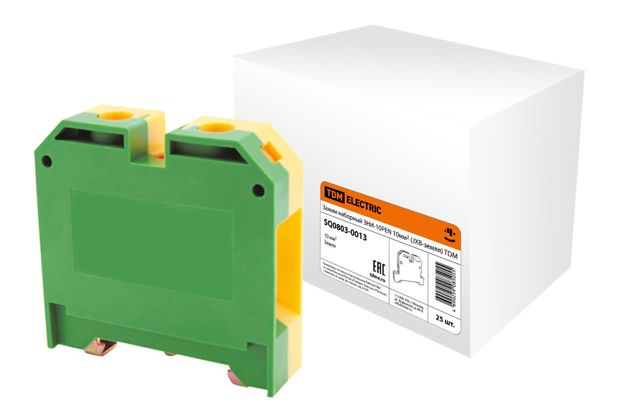 TDM ELECTRIC SQ0803-0013 ЗНИ-10PEN 10мм2 (JXB-земля) (Упаковка 25шт)
