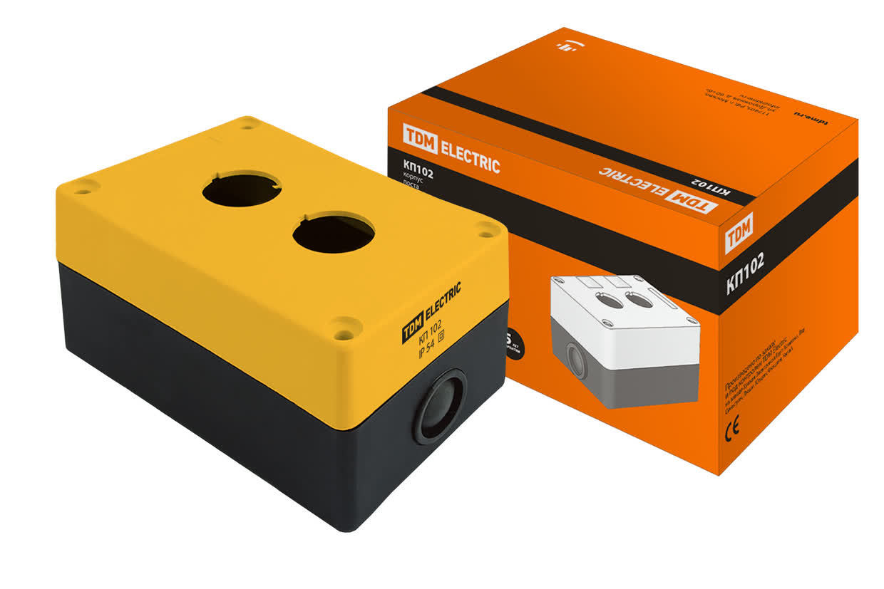 Корпус кнопочного поста TDM ELECTRIC SQ0705-0007 КП102 желтый, IP54