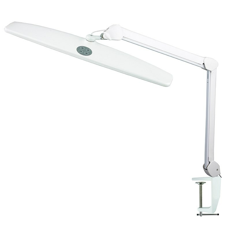 31-0401 ∙ Лампа настольная бестеневая REXANT, струбцина, «ECO light», 84 SMD LED, сенсорный диммер, белая