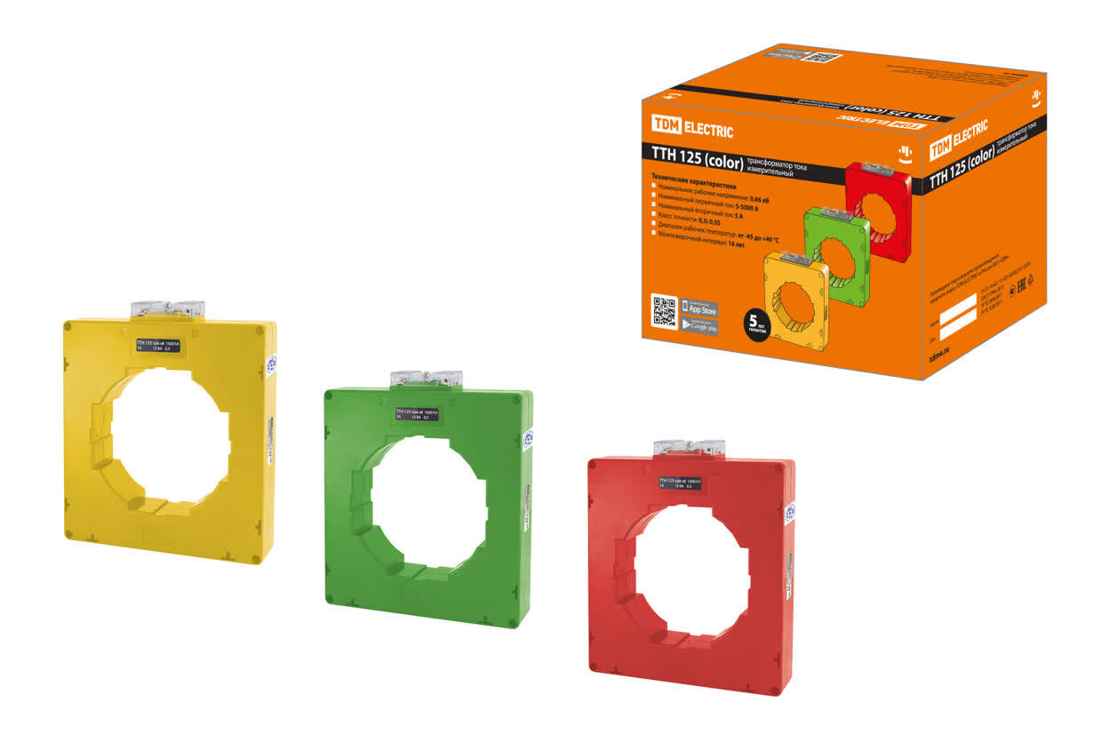 Трансформатор тока измерительный TDM ELECTRIC SQ1101-1223 ТТН 125/2000/5-15VA/0,5-Р (3 шт., color)