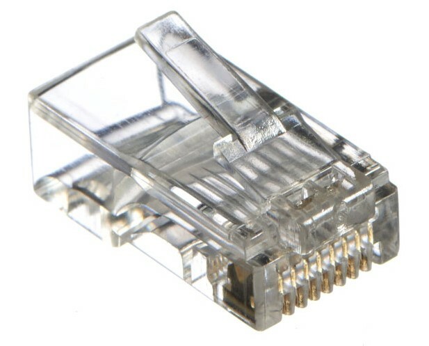 52259 ∙ Коннектор RJ-45 (8p8c) cat.5е для одножильного и многожильного кабеля, Netko (нож с 2-мя зубцами)