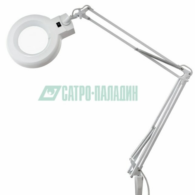Лупа 31-0021 ∙ Лупа на струбцине REXANT, круглая, 8D, с подсветкой, белая
