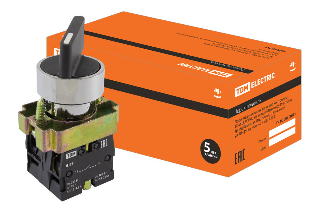 Переключатель TDM ELECTRIC SQ0703-0012 SB2-BJ25 с фиксацией, длинная ручка