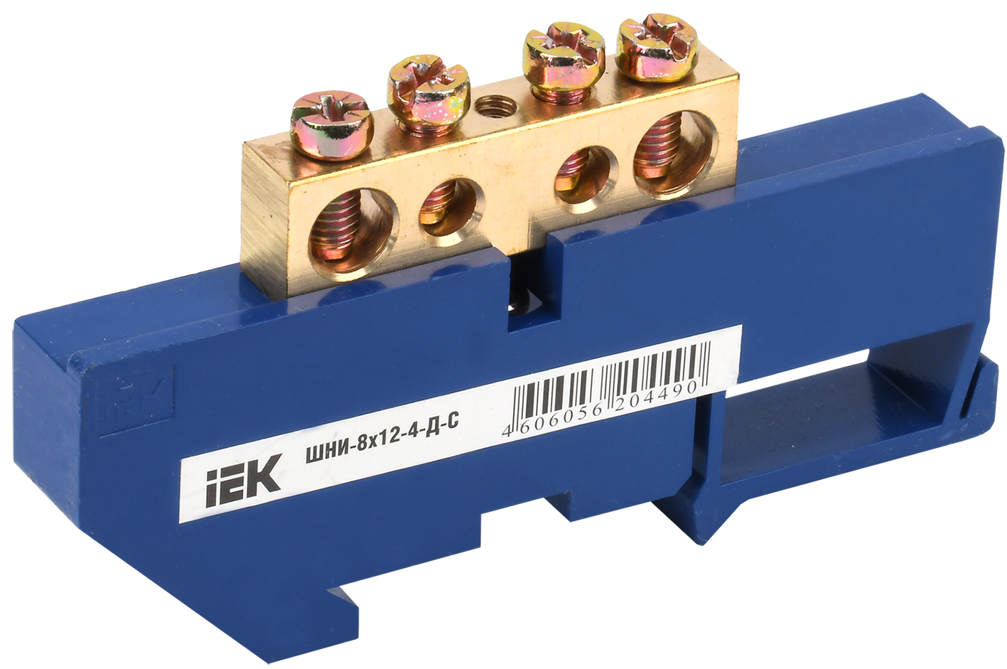 Шина YNN10-812-4D-K07 ∙ Шина N "ноль" на DIN-изол ШНИ-8х12-4-Д-С IEK