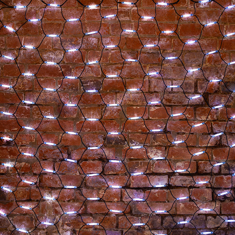 217-115 ∙ Гирлянда "Сеть" 2x1,5м, черный КАУЧУК, 288 LED Белые