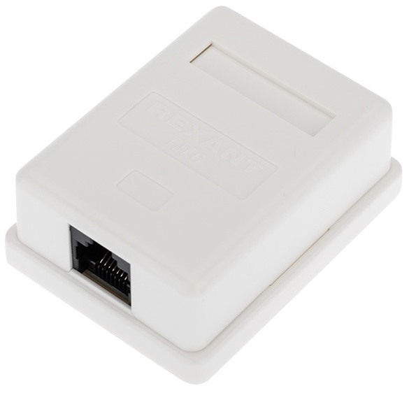 03-0132 ∙ Розетка компьютерная внешняя, 1-порт RJ-45 (8P8C), UTP CAT6 Rexant