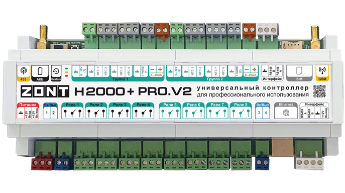 Контроллер универсальный ZONT H2000+ PRO.V2