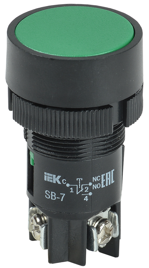 BBT40-SB7-K06 ∙ Кнопка SВ-7 "Пуск" зеленая 1з+1р d22мм/240В IEK