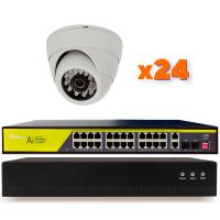 Комплект видеонаблюдения IP 2Мп Ps-Link KIT-A224IP-POE 24 камеры с ночной съемкой для помещения, с датчиком движения, питание PoE