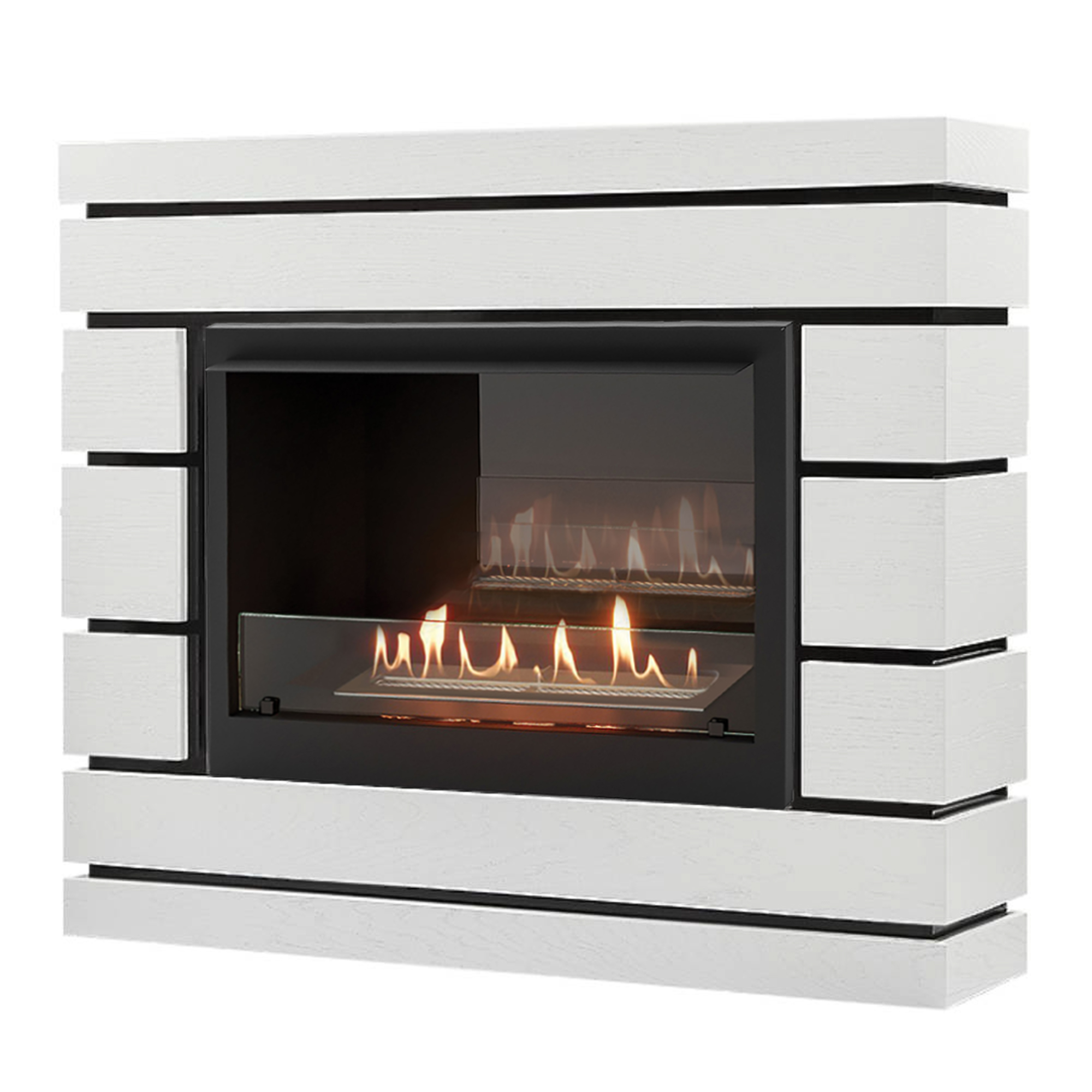 Каминокомплект Firelight BFP/P-2520, портал Moderno 25 шпон белый дуб